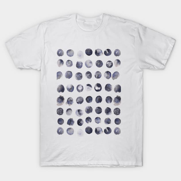 Moon Phases polka dots T-Shirt by Guncha Kumar